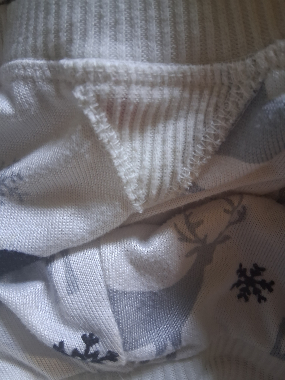 Secret Treasures White Reindeer & Snowflake Pajama Set - Red and Gray Accents - Picture 4 of 4